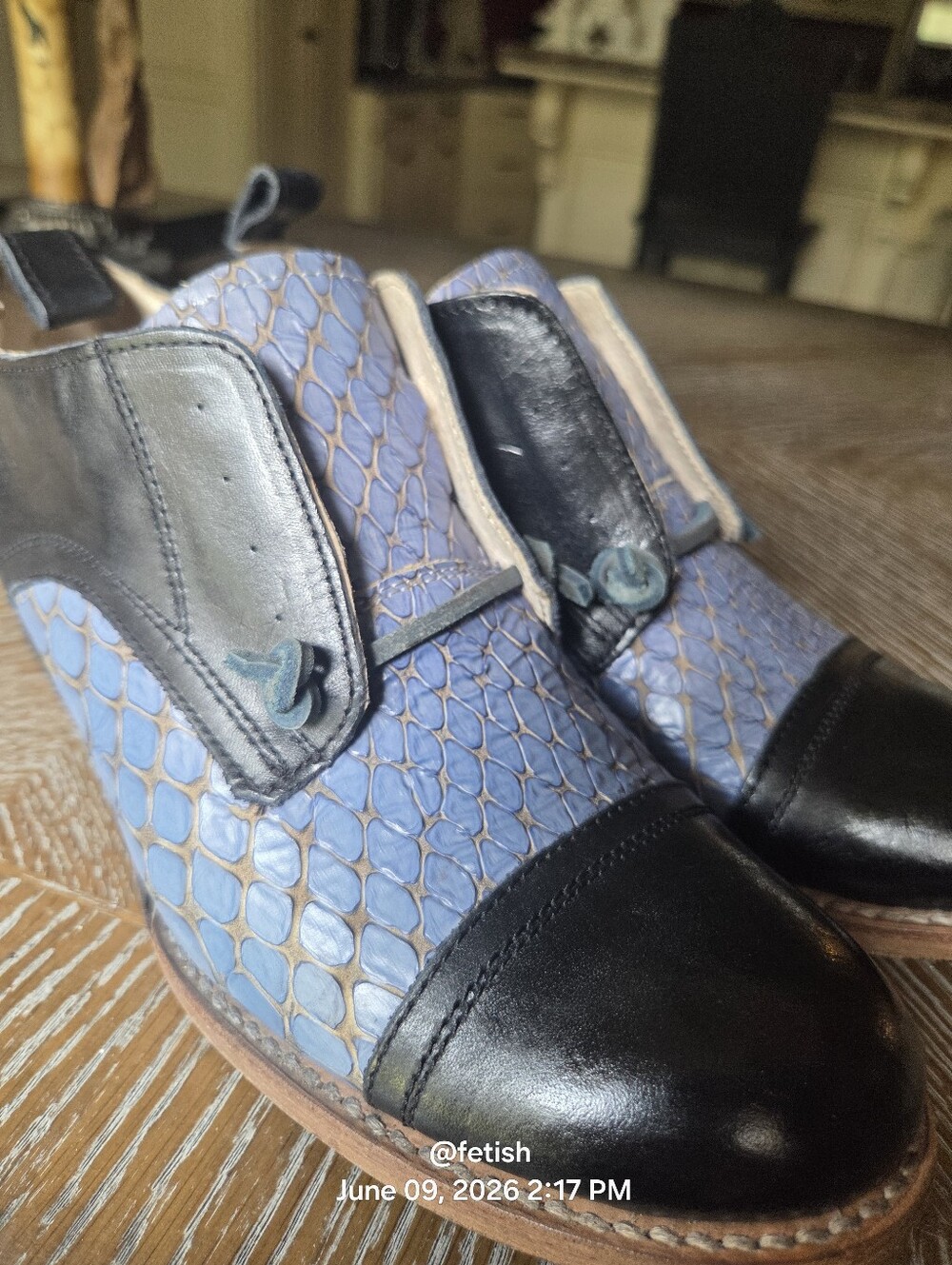 Freebird Mabel Leather Croc Embossed Slip On Shoes Designer Handmade #90 - Picture 15 of 16